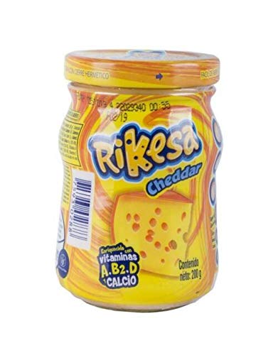 RIKESA Cheddar Venezuela Deliciosa pasta sabor a queso para untar 200 gr / RIKESA Cheddar Venezuela Delicious cheese flavored pasta to spread 7.05 Oz