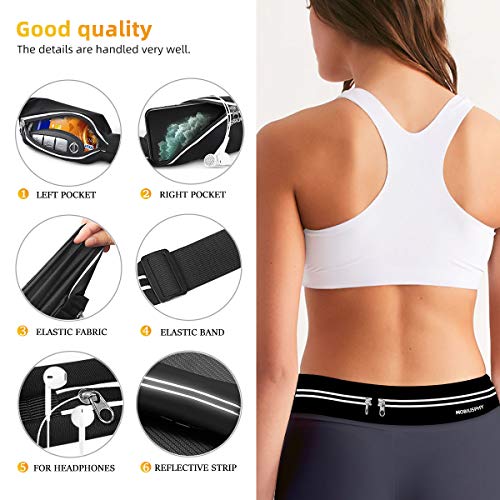 Riñonera Running Riñonera Deportiva para Mujer y Hombre, Cinturón movil Running Belt Reflectante Cinturón de Correr Bolso Cintura para Móvil Phone para Fitness Deportes Bicicleta Viajar Gimnasio