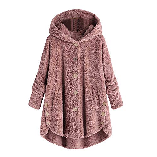 riou Mujer Sudadera con Capucha para Mujer tamaño Grande suéter para Mujer otoño e Invierno Camisa de Manga Larga Chaqueta Caliente botón de Felpa Descuento