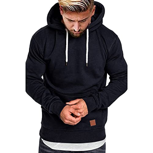 riou ¡Oferta Sudaderas con Capucha para Hombre Cosy Chaqueta Deportiva Sudadera con Cremallera Completa Ecosmart Hoodie Casual Jerséis Top Blouse ¡Caliente! (Navy, M)