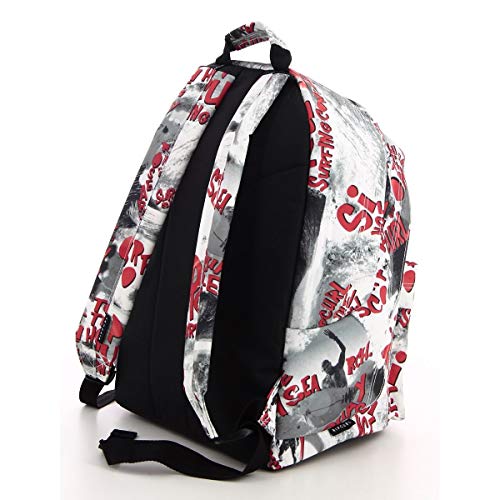 Rip Curl - Mochila con 2 compartimentos de 24 litros de lona, diseño de surf y esqueleto (bbpbr5), 42 cm blanco 42 cm