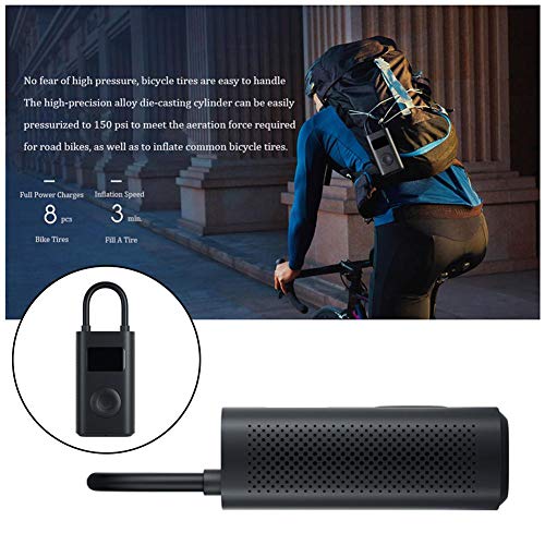 Ritapreaty Bomba de Aire eléctrica Xiaomi Mijia, inflador Recargable, 150 PSI, detección de presión de neumáticos Digital Inteligente para Bicicletas, Motos y balones de fútbol, Negro, 12 x 7 x 5