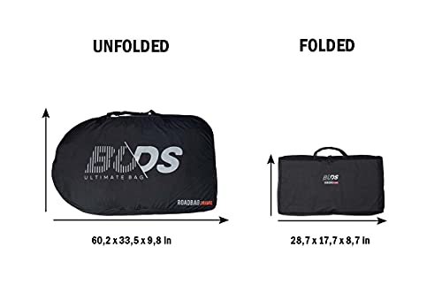 RoadBag Travel - Funda de transporte para bicicleta de carretera, totalmente acolchada, sin desmontar la rueda trasera