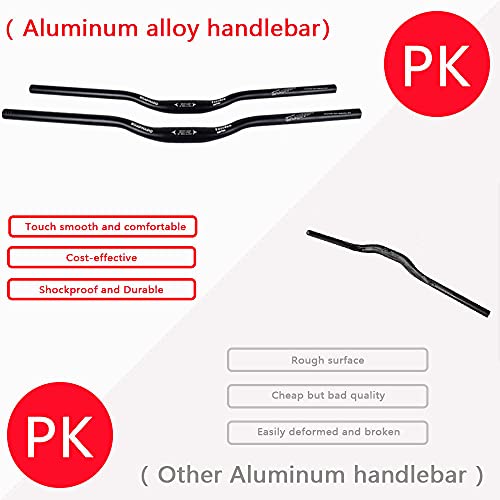 ROADNADO Manillar de bicicleta de 31,8 mm, aleación de aluminio, 720 mm/780 mm, para bicicleta de carretera, MTB (negro)