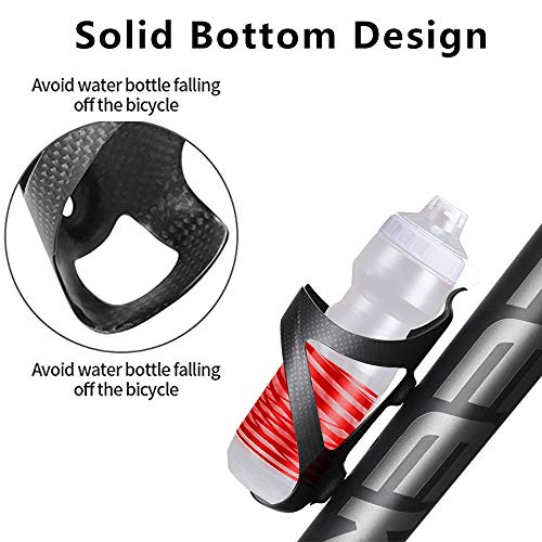 Roadnado - Portabidones de fibra de carbono para bicicleta (1 unids) Equipo de montar accesorios para bicicleta MTB botella ultraligera jaula ligera y fuerte