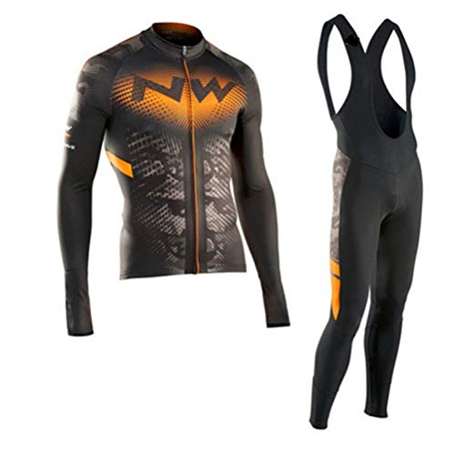 ROBO Maillots Ciclismo Hombre Vellón Térmico Abrigado de Manga Larga MTB Bodies 9D Gel para Primavera Otoño Invierno