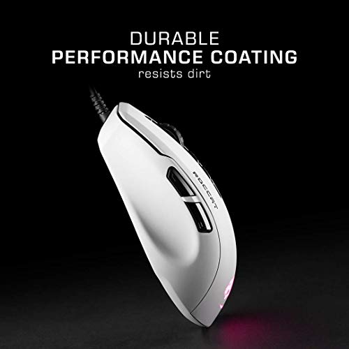 Roccat Kone Pure Ultra - Ratón ergonómico para Juegos (16000 dpi Sensor óptico RGB Iluminación Ultra Light) Blanco