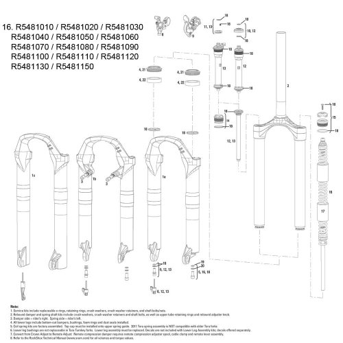 Rock Shox R5418020 - Horquilla para Bicicletas, Color Negro, Talla