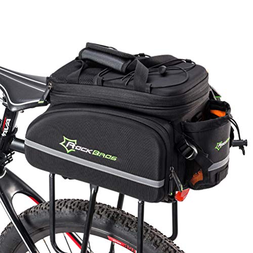 ROCKBROS Bolsa Asiento Trasero de Bicicleta para Portaequipajes Alforja Extensible 10-35L para MTB Ebike Capacidad Grande Multifuncional para Viaje, Negro