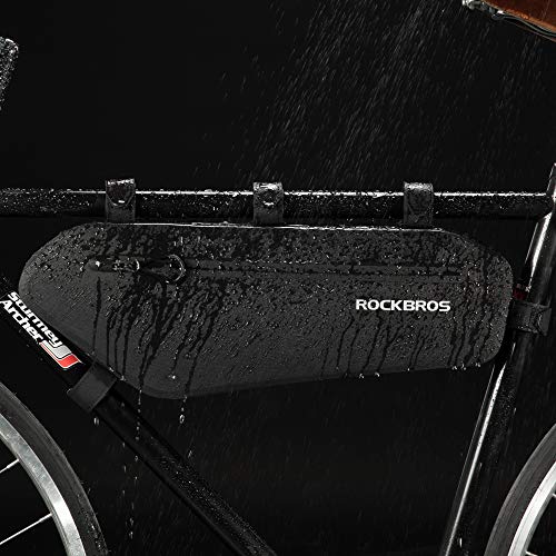 ROCKBROS Bolsa Cuadro Bicicleta Alforja Impermeable para MTB Bici Carretera Capacidad Grande 3L/4L, Negro