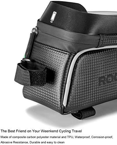 ROCKBROS Bolsa Cuadro de Bicicleta para Móvil con Pantalla Táctil para MTB Bicicleta Carretera, para Teléfono Inteligente de hasta 6,5 Pulgadas