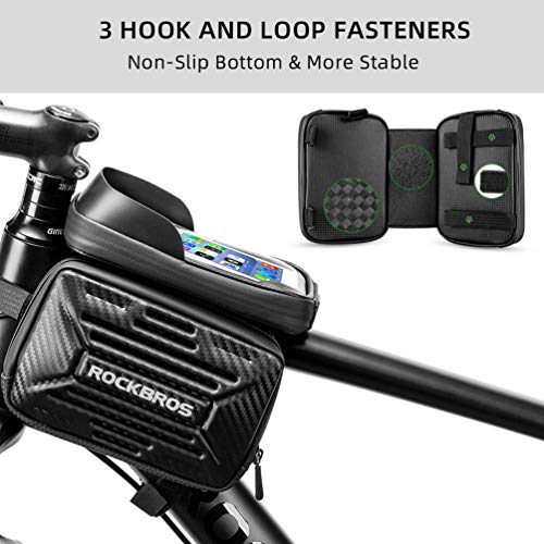 ROCKBROS Bolsa Cuadro Tubo Superior para Bicicleta Impermeable Grande con Pantalla Táctil para Teléfono Móvil 5,8” y 6,2” para Bicis MTB Bici de Carretera