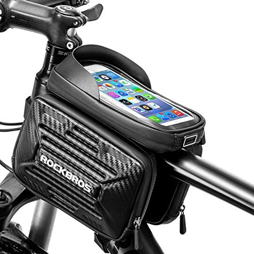 ROCKBROS Bolsa Cuadro Tubo Superior para Bicicleta Impermeable Grande con Pantalla Táctil para Teléfono Móvil 5,8” y 6,2” para Bicis MTB Bici de Carretera