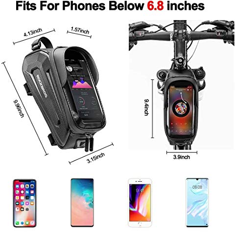 ROCKBROS Bolsa de Cuadro Tubo Superior de Bicicleta Montaña Carretera MTB con Pantalla Táctil para Móvil iPhone 11 XS MAX XR 8 7 Plus