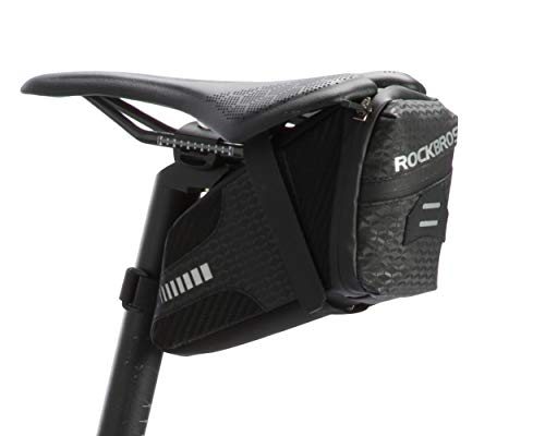 ROCKBROS Bolsa de Sillín de Bicicleta Alforjas de Asiento para MTB Bicicleta de Carretera Bicicleta Plegable Negro