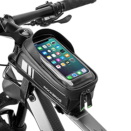 ROCKBROS Bolsa para Manillar de Bicicleta Cuadro Tubo Superior Impermeable Delantero con Pantalla Táctil para Teléfono Móvil 6,0 Pulgadas para Bicis MTB Bici de Carretera