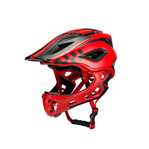 ROCKBROS Casco Bicicleta para Niños 3-15 Años, Casco Integral Desmontable Ajustable para MTB BMX Ciclismo, 48-58cm