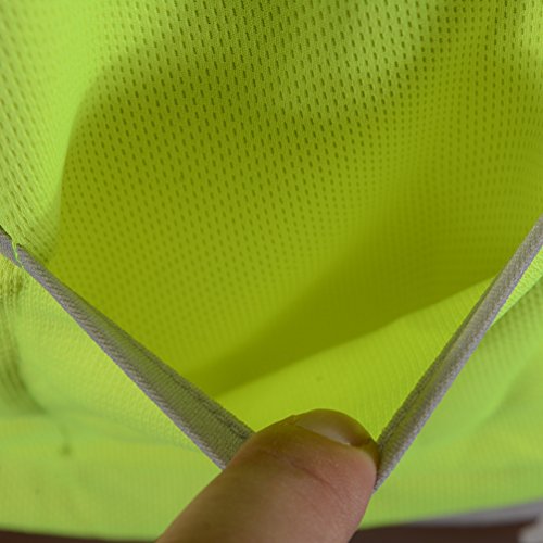 ROCKBROS Chaleco Reflectante para Ciclismo Transpirable Corto Resistente al Viento Cortavientos Alta Visivilidad para Running Deportes al Aire Libre para Hombre y Mujer (4XL)