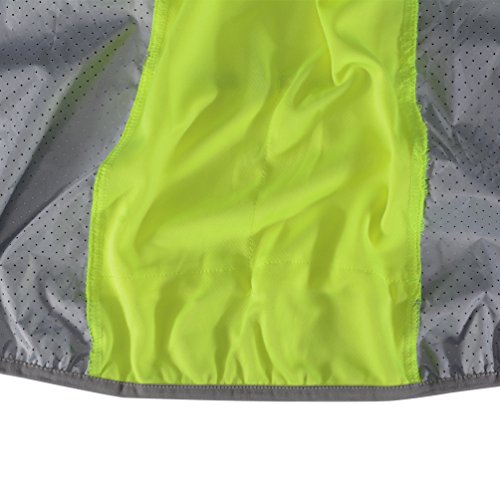 ROCKBROS Chaleco Reflectante para Ciclismo Transpirable Corto Resistente al Viento Cortavientos Alta Visivilidad para Running Deportes al Aire Libre para Hombre y Mujer (4XL)