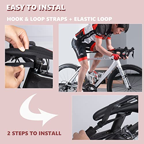 ROCKBROS Cubierta de Sudor para Entrenamiento de Bicicleta Impermeable Elástica Absorber el Sudor para Rodillos Ciclismo Dos Tipos Adecuada para Telefonos Móviles 6.0” Negro Rojo