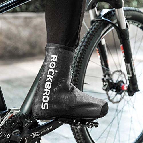 ROCKBROS Cubrezapatillas Cubierta de Zapato Impermeable Antideslizante con Forro Polar para Bicicleta Zapatillas de Ciclismo Unisex