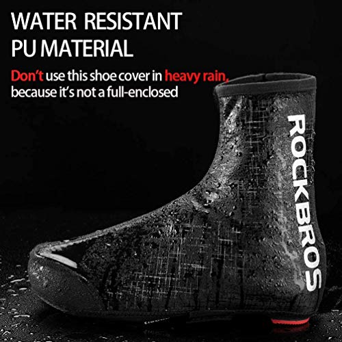 ROCKBROS Cubrezapatillas Cubierta de Zapato Impermeable Antideslizante con Forro Polar para Bicicleta Zapatillas de Ciclismo Unisex