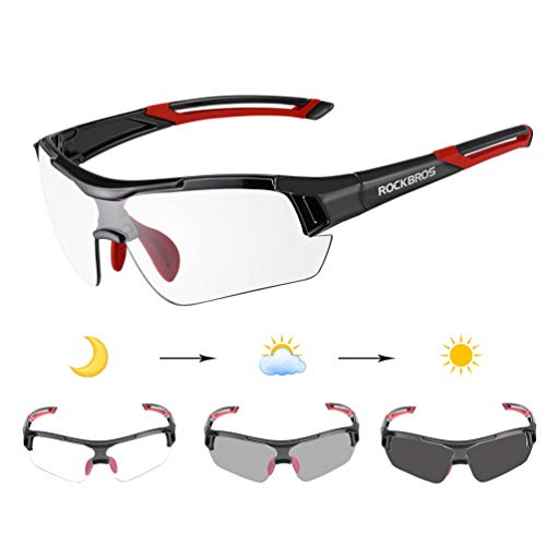 ROCKBROS Gafas de Sol Fotocromáticas Lentes Transparentes con Protección UV400 Ultraligero para Ciclismo Running Deportes al Aire Libre para Hombre y Mujer