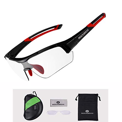 ROCKBROS Gafas de Sol Fotocromáticas Lentes Transparentes con Protección UV400 Ultraligero para Ciclismo Running Deportes al Aire Libre para Hombre y Mujer