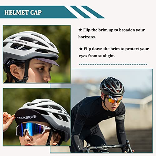 ROCKBROS Gorra de Ciclismo Deportiva Bajo Casco Secado Rápido Protección UV para Deportes al Aire Libre, Hombres Mujeres