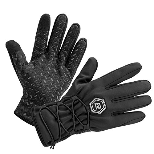 ROCKBROS Guantes Ciclismo Invierno para Hombre Mujer, Guantes MTB Térmicos Anti Viento Pantalla Táctil para Bicicleta Running Deportes