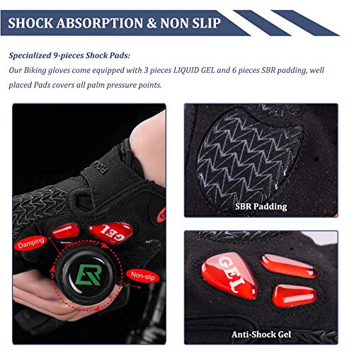 ROCKBROS Guantes de Ciclismo Gel Antideslizantes para Bicicleta Montaña MTB Deportes al Aire Libre, Unisex