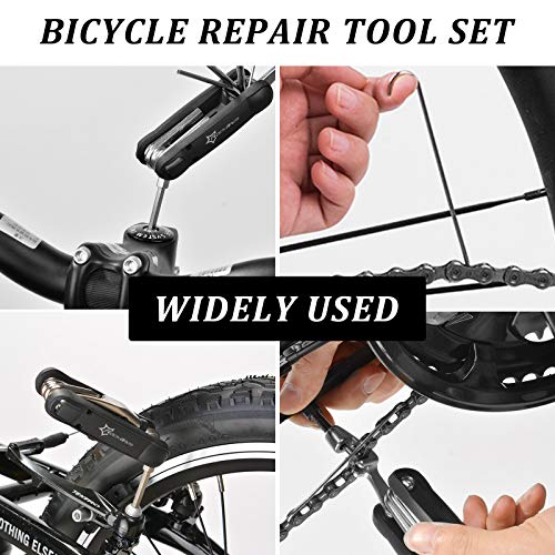 ROCKBROS Multiherramienta 12 en 1 Reparación Bicicleta Multiuso Plegable Portátil con Palancas para las Cubiertas y Tronchacadenas