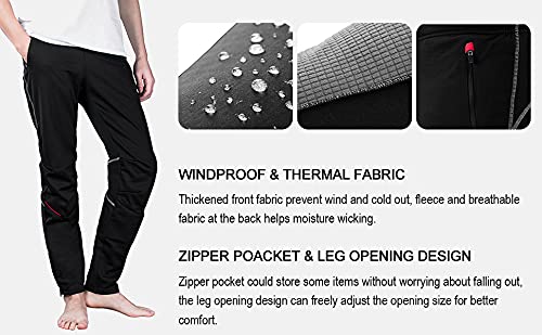 ROCKBROS NENK Ciclismo Bicicleta Pantalones Pantalones de Invierno Pantalones Pantalones Forro Polar para Hombre Pantalones Largos Wind Fijo con Elementos Reflectantes