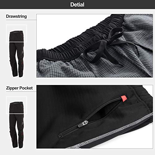 ROCKBROS NENK Ciclismo Bicicleta Pantalones Pantalones de Invierno Pantalones Pantalones Forro Polar para Hombre Pantalones Largos Wind Fijo con Elementos Reflectantes