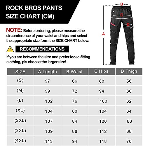 ROCKBROS Pantalones Deportes Invierno Térmico Ciclismo Bicicleta para Hombre Mujer con Forro Polar, Negro