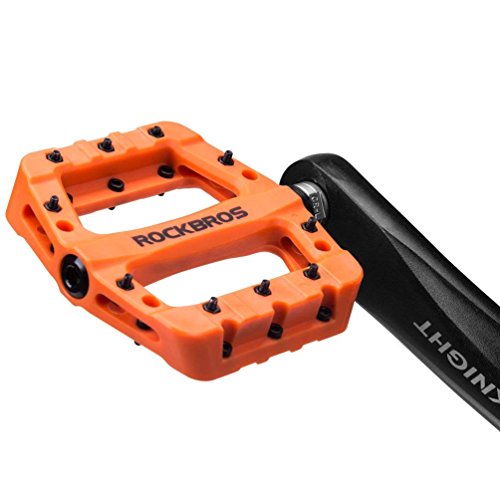 ROCKBROS Pedales Bicicleta de Nylon, para MTB BMX Bicicleta Carretera Gran Plataforma Antideslizante Ligeros, 9/16 Pulgadas