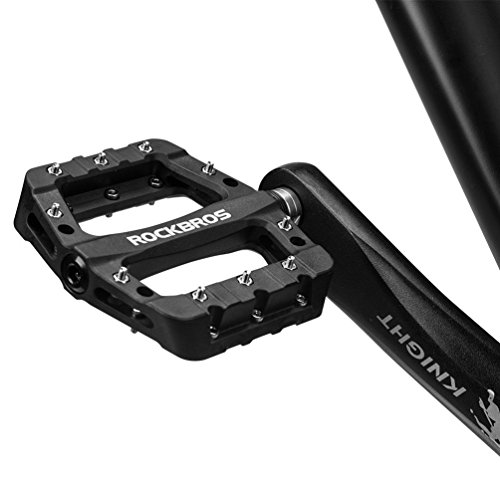 ROCKBROS Pedales Bicicleta de Nylon, para MTB BMX Bicicleta Carretera Gran Plataforma Antideslizante Ligeros, 9/16 Pulgadas