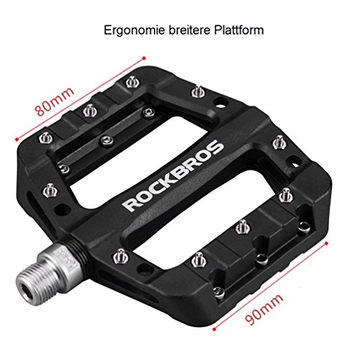 ROCKBROS Pedales Bicicleta de Nylon, para MTB BMX Bicicleta Carretera Gran Plataforma Antideslizante Ligeros, 9/16 Pulgadas