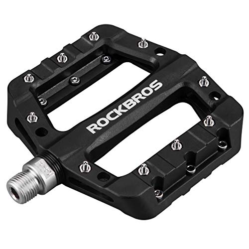 ROCKBROS Pedales Bicicleta de Nylon, para MTB BMX Bicicleta Carretera Gran Plataforma Antideslizante Ligeros, 9/16 Pulgadas