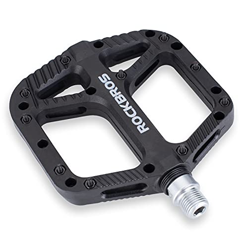 ROCKBROS Pedales Bicicleta, Pedales de Nylon para MTB BMX Bicicleta Carretera, Plataforma Grande Antideslizantes Ligeros, 9/16 Pulgadas