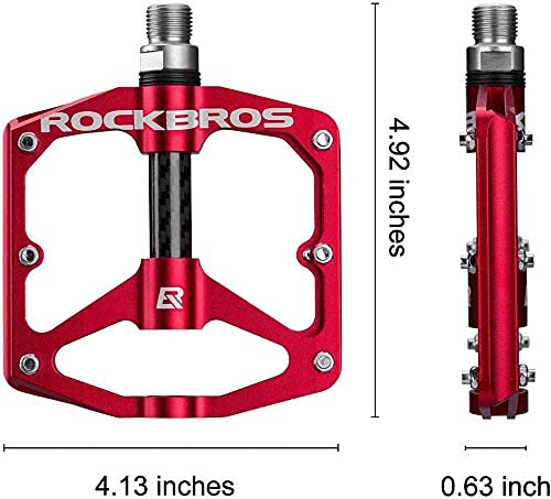 ROCKBROS Pedales de Bicicleta MTB Carretera 9/16 Plataforma Grande Antideslizantes Ligeros Ciclismo