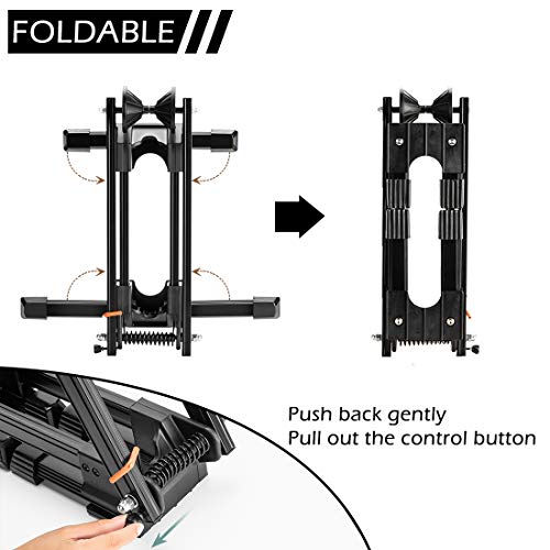 ROCKBROS Soporte Suelo para Bicicleta Aparcamiento Plegable Portátil para Interior, Estacionamiento de Aleación Compatible con 20"-29"