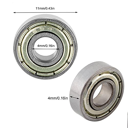 Rodamientos de Bolas, Rodamientos, Rodamientos de Bolas de Ranura Profunda, Cojinete de Bolas de Ranura Profunda, Rodamientos de Bolas Bearing, 694ZZ Rodamientos, 4mm x 11 mm x 4 mm, 20 pzs