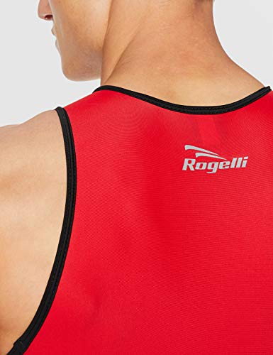 Rogelli Triathlonanzug Florida - Traje de baño para competición para Hombre, Color Negro/Rojo, Talla M