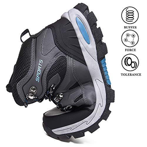 Rokiemen Zapatillas de Trekking para Hombre Botas de Montaña Zapatillas Senderismo Transpirable Antideslizante Al Aire Libre Zapatillas de Camping Gris 39 EU