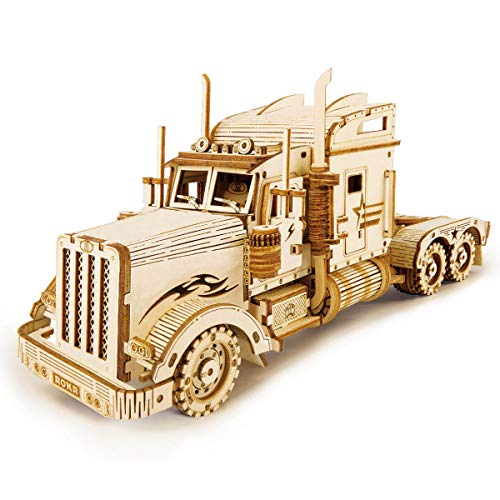 ROKR Car Madera Maquetas para Construir - Maquetas para Montar - Set de Construcción Puzzle 3D para niños y Adultos (Heavy Truck)