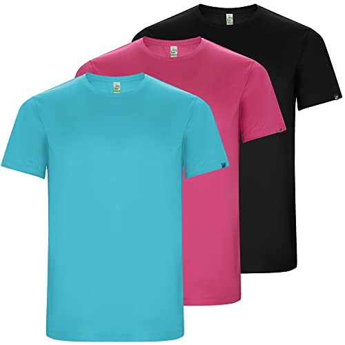 ROLY Camisetas Hombre Manga Corta, Pack 3 Camiseta Hombre, Tejido Ecológico, Transpirable, Camiseta Técnica para Deporte, Fitness, Pádel, Running, Crossfit (L, l)