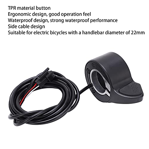 ROMACK Acelerador de Pulgar, Acelerador de Bicicleta eléctrica Diseño de Cable Lateral TPR Botones de Material Rendimiento Fuerte para Ciclistas para Bicicletas eléctricas