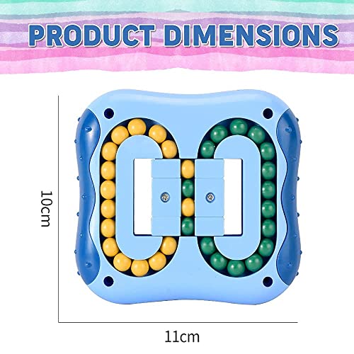 Rompecabezas giratorio para dedo – Cubo giratorio de frijol mágico creativo para la coordinación de la inteligencia educativa | Alivio del estrés ansiedad Fidget Spinning para niños y adultos (azul)