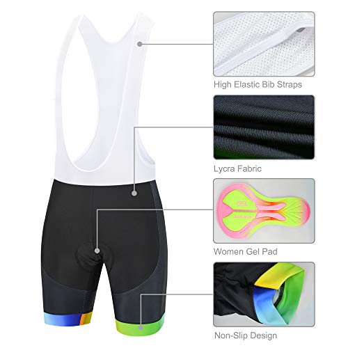 Ropa Ciclismo Mujer Verano, Maillot Ciclismo y culotescon Tira Reflectante y Bolsillos Traseros para MTB, Fluorescente, L